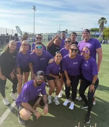 The Fit Choices team in their purple shirts